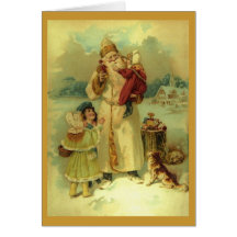 Vintage Santa Claus Victorian Christmas 1890s Greeting Cards