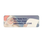 Vintage Santa Claus with his Naughty or Nice List Custom Return Address Label