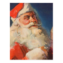 Vintage Santa Claus with his Naughty or Nice List Postcard