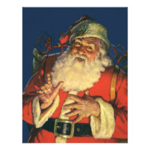 Vintage Santa Claus with Toys on Christmas Eve Custom Invitations