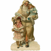 Vintage Santa Clause Sculpture magnet Cut Outs