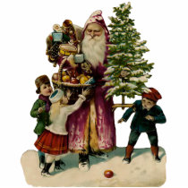 Vintage Santa Clause Sculpture Ornament Acrylic Cut Out