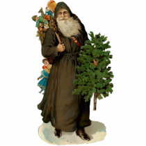 Vintage Santa Clause Sculpture Ornament Cut Out