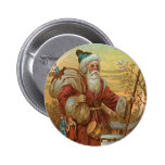 Vintage Santa Pinback Button