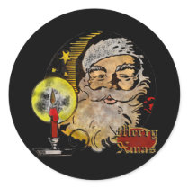 Vintage Santa Round Stickers