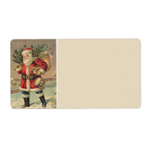 Vintage Santa Shipping Label