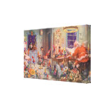 Vintage Santa's Workshop North Pole Elves and Toys Gallery Wrap Canvas