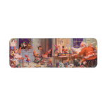 Vintage Santa's Workshop North Pole Elves and Toys Custom Return Address Labels