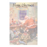 Vintage Santa's Workshop North Pole Elves and Toys Customized Stationery
