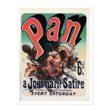 vintage satirical magazine Pan ad Postcard