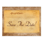 Vintage Save The Date! Damask Invitation Postcards