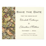 Vintage Save the Date William Morris Flowers Birds Custom Invitation