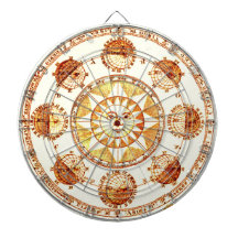 Vintage Science Chic Zodiac Sun Eclipses Dartboards
