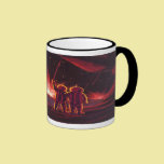 Vintage Science Fiction Alien Red Planet Explosion mugs
