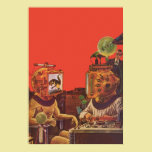 Vintage Science Fiction Aliens With Video Helmets posters