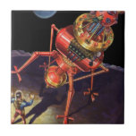 Vintage Science Fiction Astronaut with Alien Robot Tiles