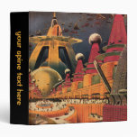 Vintage Science Fiction Futuristic City Flying Car Binder