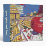 Vintage Science Fiction Futuristic New York City 3 Ring Binder