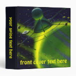 Vintage Science Fiction Green Planet w Spaceship Vinyl Binder