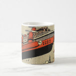 Vintage Science Fiction Helicopter Cruise Ship Coffee Mug
