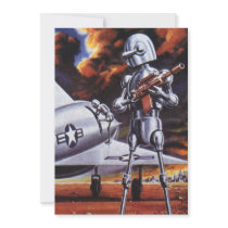 Vintage Science Fiction; Military Robot Soldiers Custom Announcement
