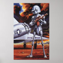Vintage Science Fiction; Military Robot Soldiers Posters