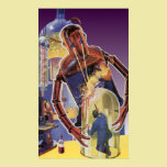 Vintage Science Fiction Robot with Laser Beam Eyes posters