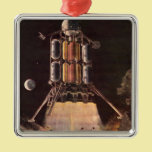 Vintage Science Fiction Rocket Blasting Off Planet ornaments