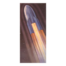 Vintage Science Fiction Rocket Ship in Space Personalized Invites