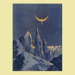 Vintage Science Fiction Snow Planet, Crescent Moon posters