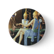 Vintage Science Fiction Spa Beauty Salon Manicures Pinback Buttons