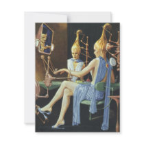 Vintage Science Fiction Spa Beauty Salon Manicures Custom Invites