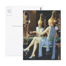 Vintage Science Fiction Spa Beauty Salon Manicures Postcard