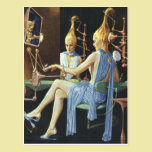 Vintage Science Fiction Spa Beauty Salon Manicures postcards
