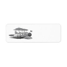 Vintage Science Fiction Steampunk Airship Eclipse Custom Return Address Labels