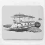 Vintage Science Fiction Steampunk Airship Eclipse Mouse Pads