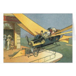 Vintage Science Fiction Steampunk Convertible Car Card