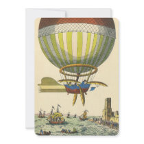 Vintage Science Fiction Steampunk Hot Air Balloon Invitations