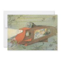 Vintage Science Fiction Submarine Under the Ocean Custom Invite