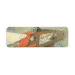 Vintage Science Fiction Submarine Under the Ocean Custom Return Address Label