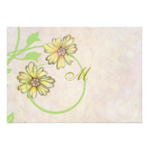 Vintage Scrolling Vines and Flowers Pink II Invit Invitations