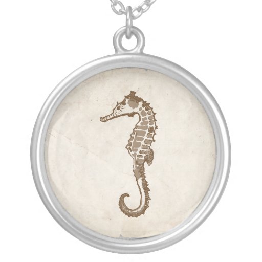 Vintage Sea Horse Personalized Necklace