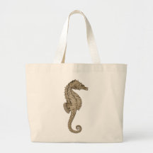 Vintage Seahorse Illustration Bag