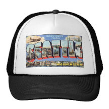 Vintage Seattle Postcard Trucker Hat
