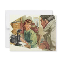 Vintage Secretary and Boss Personalized Invites