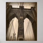 Vintage Sepia Brooklyn Bridge
