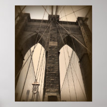 Vintage Sepia Brooklyn Bridge