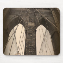 Vintage Sepia Brooklyn Bridge Mouse Pads