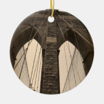 Vintage Sepia Brooklyn Bridge Ornaments