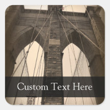 Vintage Sepia Brooklyn Bridge Stickers
